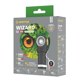 ArmyTek Wizard C2 WR Magnet Lampă frontală cu LED alb și roșu cu suport magnetic 1100 lm putere baterie 3 h 65 g