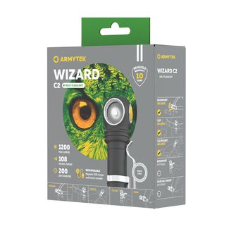 ArmyTek Wizard C2 Magnet Lampă frontală cu LED alb cu suport magnetic 1200 lm 4800 h 64 g