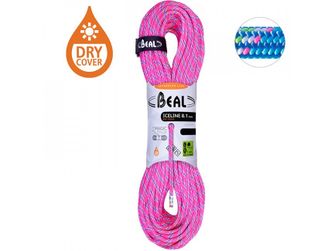 BEAL jumătate frânghie de alpinism Ice Line Unicore 8,1 mm 2 × 60 m, fucsia / albastru