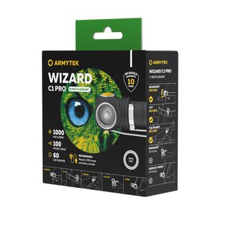 ArmyTek Wizard C1 Pro Magnet Lampă frontală cu LED alb cu suport magnetic 1000 lm 1440 h 55 g