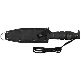 Cuțit Fox Outdoor Knife Pilot, negru, mâner din cauciuc, cu teacă