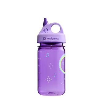 Nalgene Baby Sticlă de apă Grip-n-Gulp Sustain 0,35 L cu capac, girafă muzicală mov