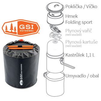 GSI Outdoors Set de ustensile de gătit compact pentru o persoană Halulite Soloist 1.1 l