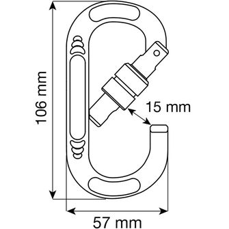 CAMP Carabină ovală cu închidere cu șurub Oval Compact Lock