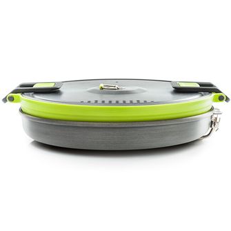 GSI Outdoors Teflon set tigaie și oală pliabilă. Oală + tigaie Escape HS 3L 3 l, verde