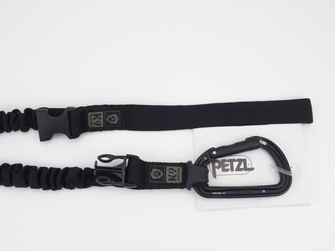 K9 Lesă Thorn cu amortizor și carabină Petzl, neagră, M