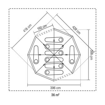 Cort Coleman Octagon BlackOut pentru 8 persoane