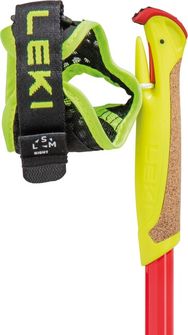 Bastoane LEKI Trail Running Ultratrail FX Junior, carbon natural-roșu strălucitor-galben neon, 95 - 110 cm