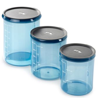 GSI Outdoors Infinity Set de recipiente din plastic pentru depozitarea alimentelor, albastru transparent