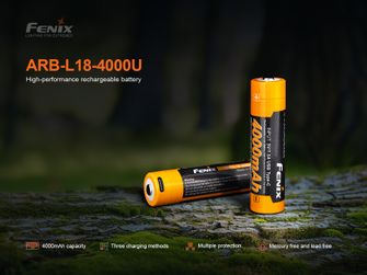 Baterie reîncărcabilă Fenix USB-C Fenix 18650 4000 mAh (Li-Ion)