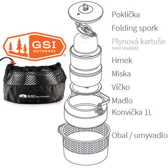 GSI Outdoors Glacier Ketalist 1 litru set de gătit pentru o persoană