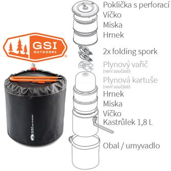 GSI Outdoors Set de vase de gătit pentru 2 persoane Halulite Dualist HS 1,8 l