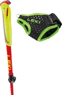 Bastoane LEKI Trail Running Ultratrail FX Junior, carbon natural-roșu strălucitor-galben neon, 95 - 110 cm