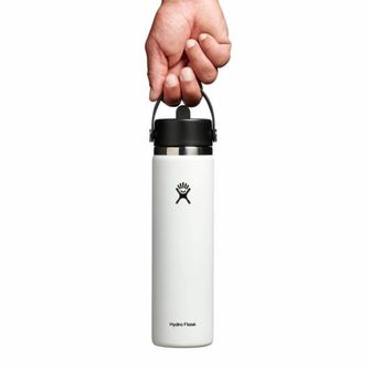 Hydro Flask Sticluță termo largă cu gura 24 OZ Wide Flex Straw Cap, alb
