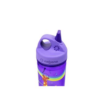 Nalgene Baby Sticlă de apă Grip-n-Gulp Sustain 0,35 L cu capac, girafă muzicală mov