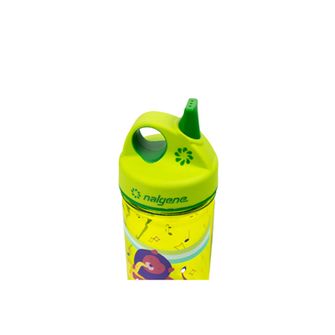 Nalgene Sticlă de apă pentru copii Grip-n-Gulp Sustain 0,35 l cu capac verde, leu muzical