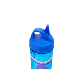 Nalgene Baby Sticlă de apă Grip-n-Gulp Sustain 0,35 l cu capac albastru, hipopotam muzical