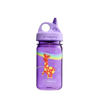 Nalgene Baby Sticlă de apă Grip-n-Gulp Sustain 0,35 L cu capac, girafă muzicală mov