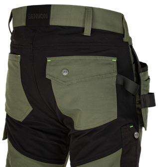 Pantaloni de lucru BENNON EREBOS, verde/negru