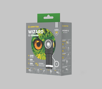 ArmyTek Wizard C2 Magnet Lampă frontală cu LED alb cu suport magnetic 1200 lm 4800 h 64 g