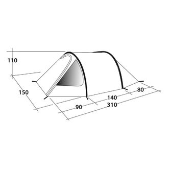 Outwell Earth cort pentru 2 persoane albastru-verde