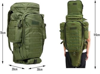 DRAGOWA Tactical Rucsac tactic Zenith 70 L, negru