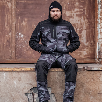 BENNON jachetă softshell CAMOS, negru/gri