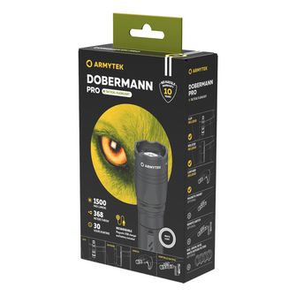 ArmyTek Dobermann Pro White LED Lanternă de buzunar 1400 lm putere baterie 114 g