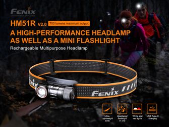 Lanternă reîncărcabilă Fenix ​​HM51R Ruby V2.0