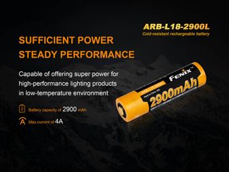 Rezistentă la îngheț Fenix 18650 2900 mAh Li-Ion