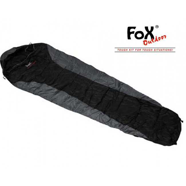 FOX mumia economic Sac de dormit negru-gri +/- 0°C