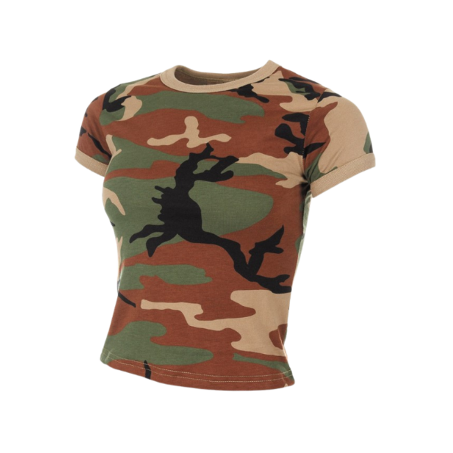 Tricou camuflaj MFH dame model woodland, 160g / m2