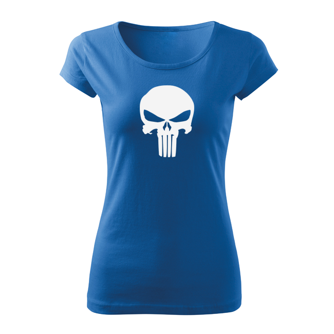 DRAGOWA tricou de damă punisher, albastru 150g/m2