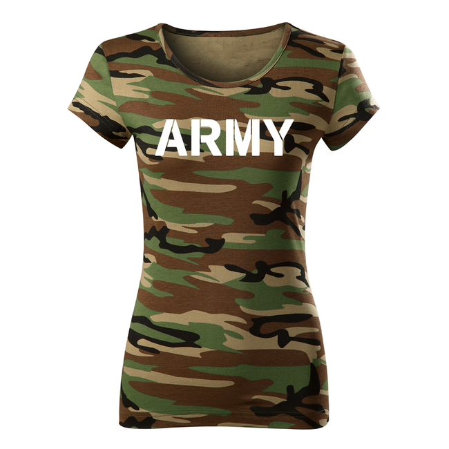 DRAGOWA tricou de damă camuflaj army, 150g/m2