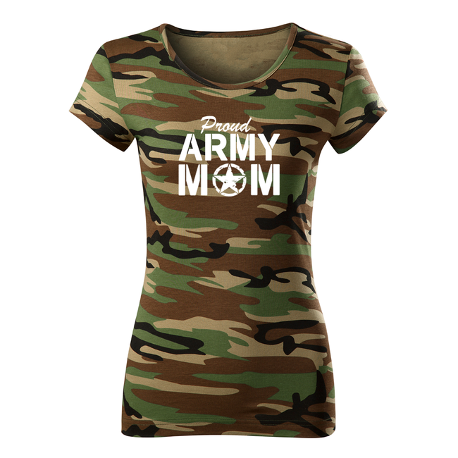 DRAGOWA tricou de damă camuflaj army mom, 150g/m2