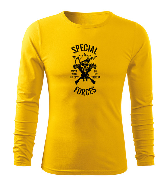 DRAGOWA Fit-T tricou cu mânecă lungă special forces, galben 160g/m2