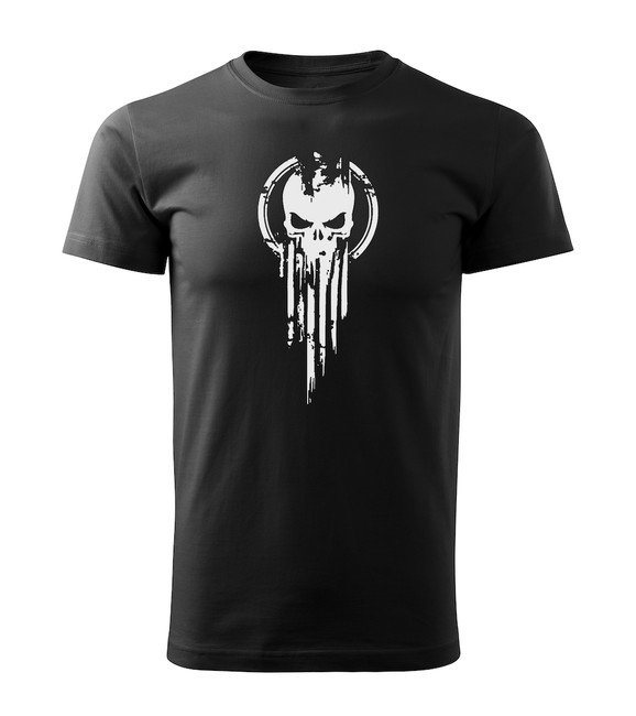 DRAGOWA tricou skull, negru 160g/m2