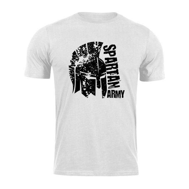 Tricou scurt DRAGOWA spartan army León, alb 160g/m2