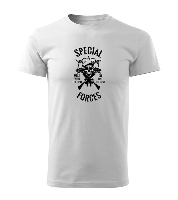 DRAGOWA tricou special forces, alb 160g/m2