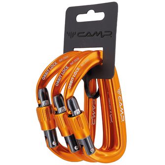 CAMP Carabiner Orbit Lock 3 Pack, portocaliu