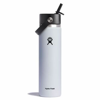 Hydro Flask Sticluță termo largă cu gura 24 OZ Wide Flex Straw Cap, alb