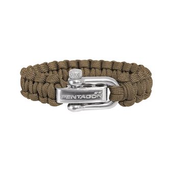 Pentagon Brățară Paracord Coyote cu cataramă metalică