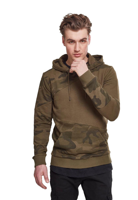 Urban Classics Hanorac bărbătesc Zig-Zag, olive camo