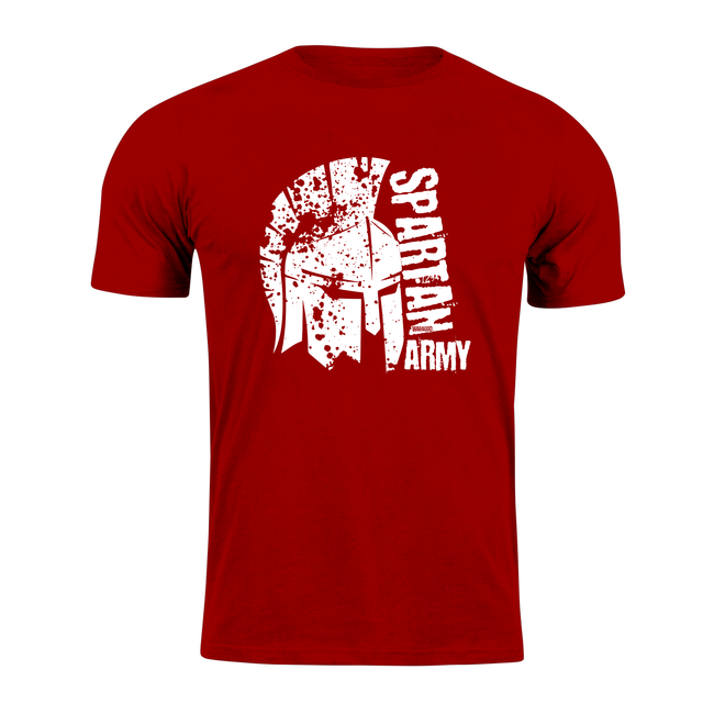 Tricou scurt DRAGOWA spartan army León, ROSU 160g/m2